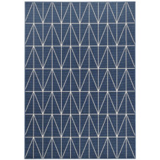 Carpete In & Out Broadway Azul Escuro Desenho Geometrico Triangulos 120x170